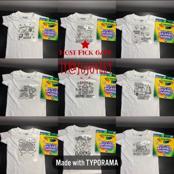 Kid’s Coloring Shirt with Markers - Multiple Designs Available! - Picture 3 of 16